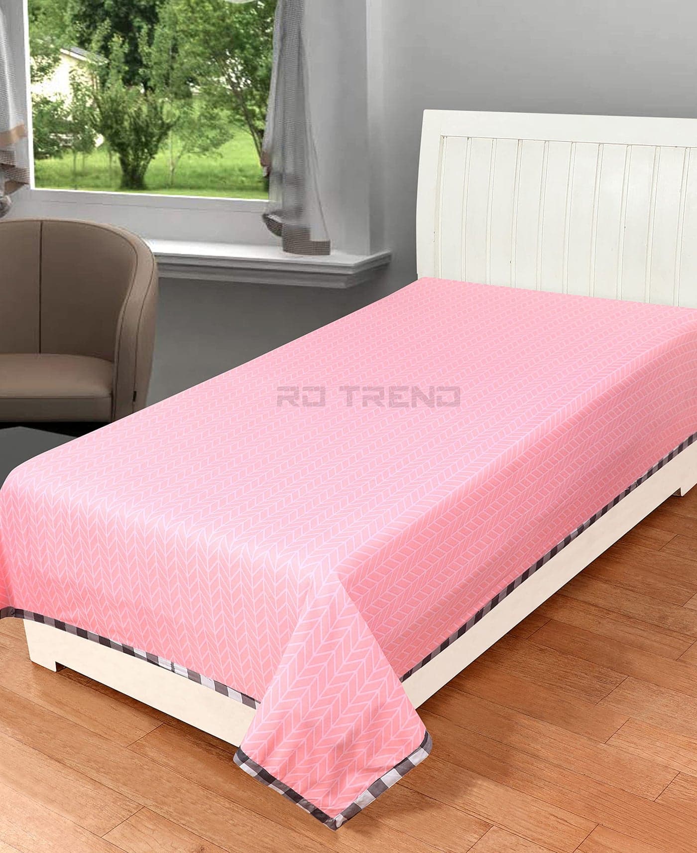 RD TREND® Cloud Cotton AC Summer Chadar for Sleeping | 210 TC Soft Lightweight Breathable Single Topsheet/Odhne Wali Chadar | Single Bed Bedsheet 60×90 Inch Pink