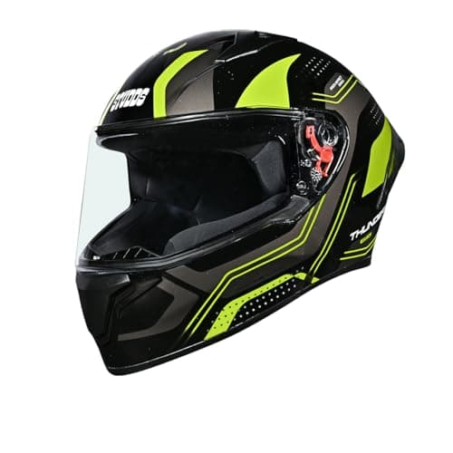 Studds Thunder D2 Draken ISI and DOT Certified Full Face Helmet for Men and Women with Spoiler and Clear Visor
