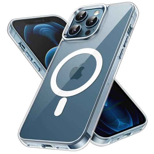 JETech Magnetic Case for iPhone 12 Pro Max 67Inch Compatible with MagSafe Wireless Charging Shockproof Phone Bumper Cover AntiScratch Clear Back Clear