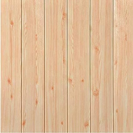 Barebeauty 3D Wooden Brick Wallpaper for Wall PE Foam Wall Stickers Self Adhesive DIY Wall Decor (70 x 70cm, Appx. 5.3Sq Feet Each Sheet) (Brown, 10)