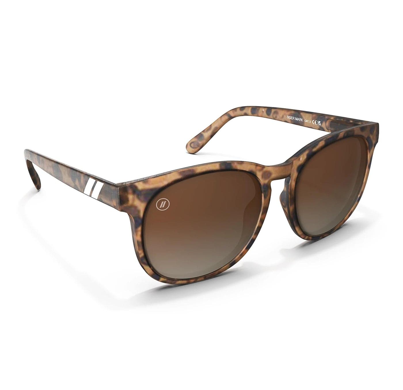 Blenders Eyewear H Series – Polarized Sunglasses – Round Cat Eye, Spring Loaded Hinge – 100% UV Protection – Unisex – Tiger Mark