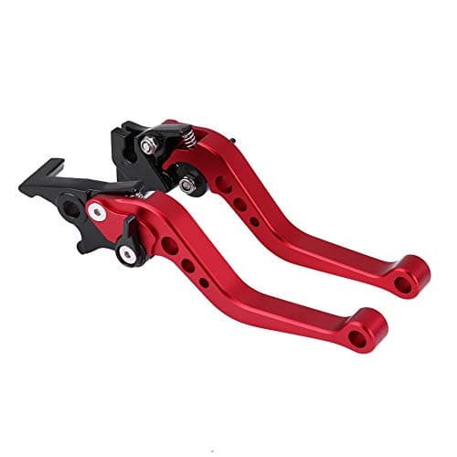 Tbest Cb125F Clutch Lever,Front Brake Lever,Motorcycle Brake and Clutch Lever Kit,1 Pair of CNC Motorcycle Clutch Drum Brake Lever Handle Universal for GY6,Fit for CG125 Red(Not Universal)