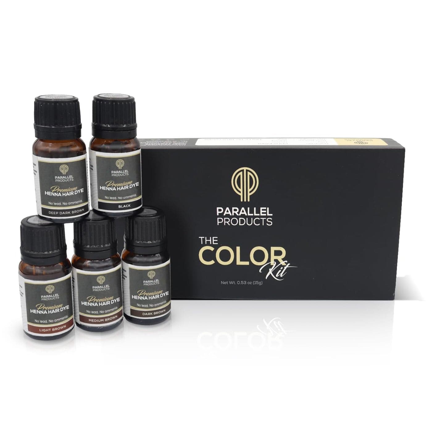 Parallel Products Henna Color Kit Professional Hair Tint and Root Touch Up 3 Gram MiniCollection for Grey Coverage
