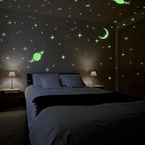 DreamKraft Vinyl Galaxy of Stars Wall Glow in The Dark Stickers 24 x19x2 CM, Green