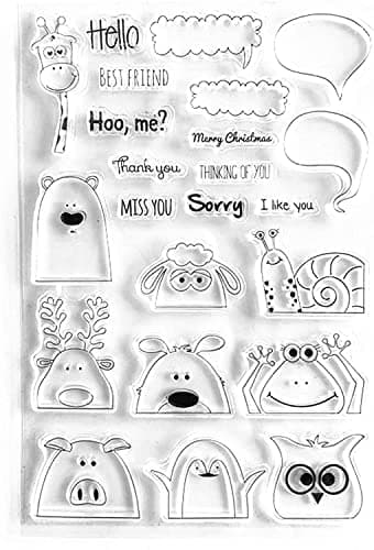 Lily Craft Hello Best Friend Giraffe Snail Cartoon Clear Stamps for Card Making Decoration and DIY Scrapbooking