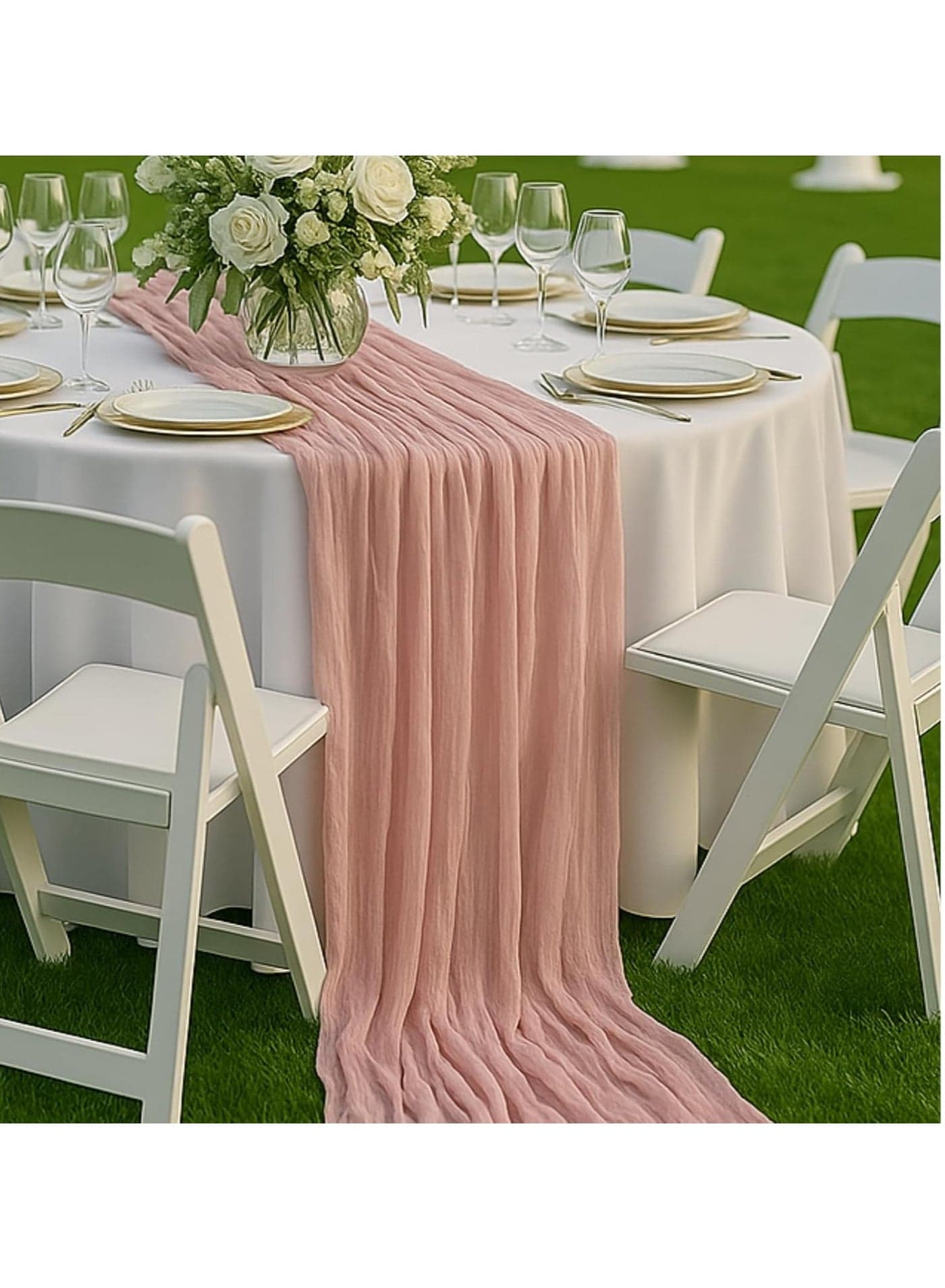 90 x 400 cm Cheesecloth Table Runner Rustic Boho Cheese Cloth Table Runner for Wedding Baby Shower Bridal Shower Sheer Gauze Centerpiece Spring Home Decorations Vintage Pink