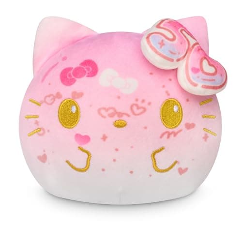 TeeTurtle Hello Kitty 50th Anniversary Reversible 4 Plushie Pink Officially Licensed Sanrio Soft Special Edition Stuffed Animal