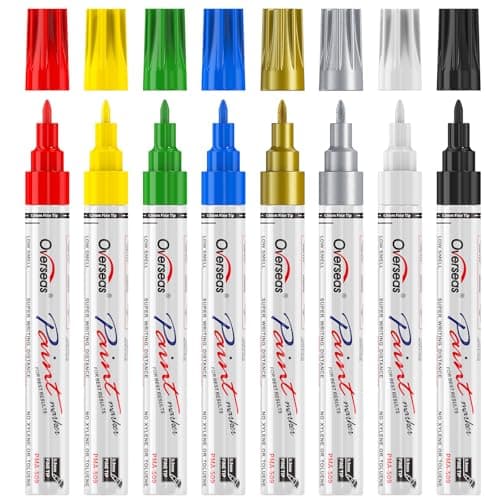 Overseas Fine Tip OilBased Paint Marker Pen 8 Colors 09mm Fine Nib Permanent Markers Quick Dry Waterproof Fade Resistant Paint Pens for Metal Wood Rock Plastic Ceramics Rubber Glass