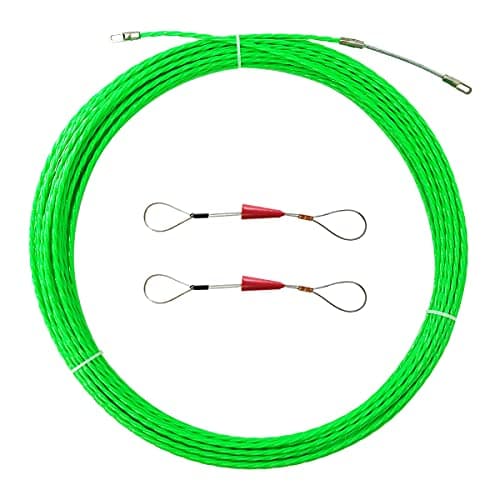 VGongTech 30M 100ft Fish Tape Cable Puller Kit Through Wall Wire Guide Device 4mm PET Electrical Cable Puller Duct Rodder Threader Fish Cable Fastener