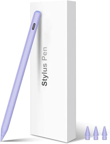Pencil 2nd Generation Wireless Charging, HATOKU Pencil for iPad with Tilt & Palm Rejection, Magnetic Stylus Pen for ipad Air M3/3/4/5, iPad mini 5/6, ipad 6/7/8/9/10/11 Gen, ipad Pro 11/12.9 (Purple)