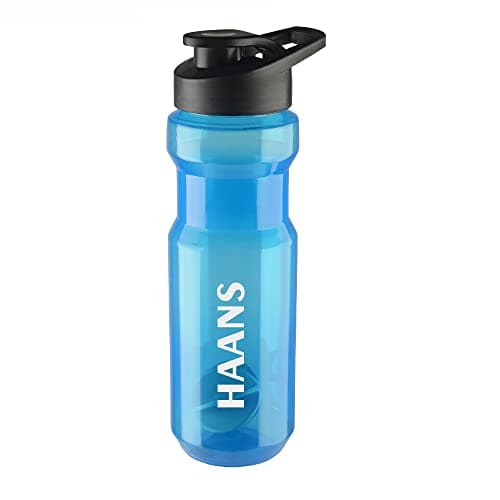 Haans Aqua Gym Protein Shaker Bottle with Easy Mixing Ball 700 Ml Color- Blue (Pack of 1)