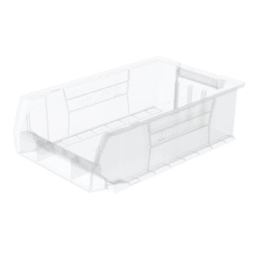 Akro-Mils 30280 Super-Size AkroBins Plastic Storage Bins, Space-Saving Stackable Bins for Garage, Classroom, Warehouse Organization, 20-Inch L x 12-Inch W x 6-Inch H, Clear, 4-Pack