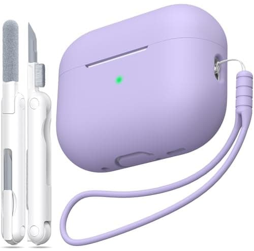 MHYALUDO for AirPods Pro 1st2nd Generation Case Cover Military Grade AntiFall Soft Silicone ShockAbsorbing for AirPods Pro Case Skin Touch with Keychain and Cleaning Kit Grape Purple