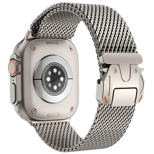 FULLIFE Milanese Mesh Loop for Apple Watch Band Apple Watch Ultra 321 Band 49mm 46mm 45mm 44mm Men Women Stainless Steel Metal Band Parachutestyle Buckle for iWatch Series 11 10 9 8 7 6 SE3 5 4 3