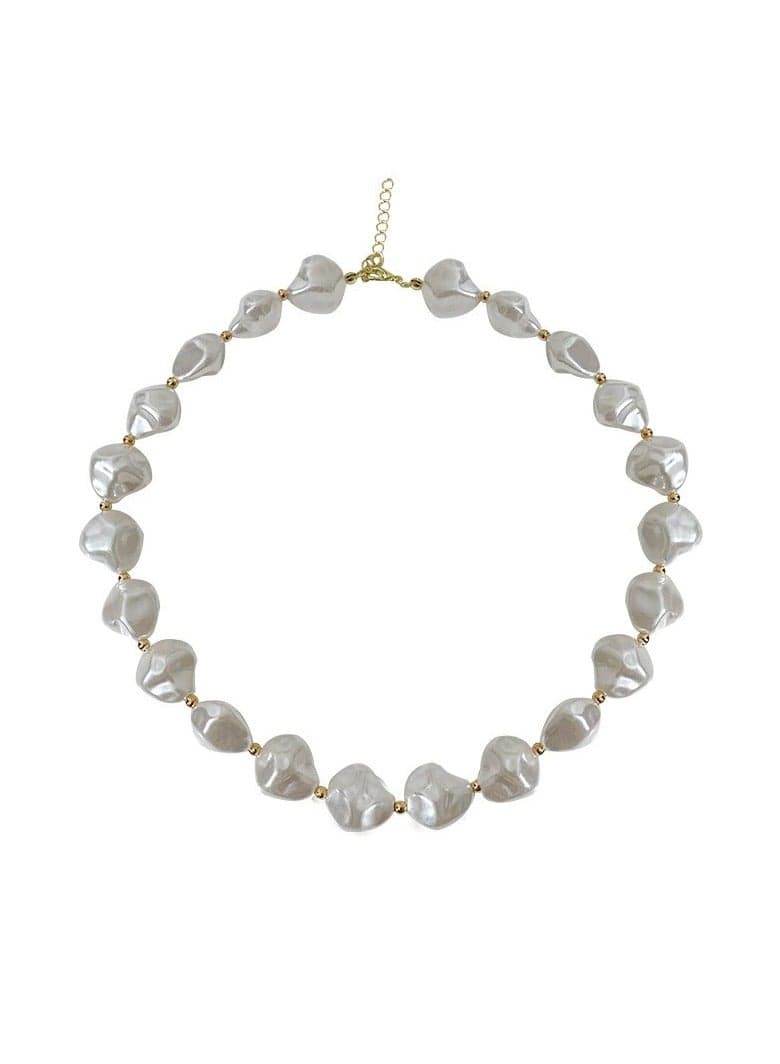 French Vintage Irregular Pearl Choker Necklace for Women – Elegant Baroque-Inspired Statement Jewelry | Minimalist High-End Design