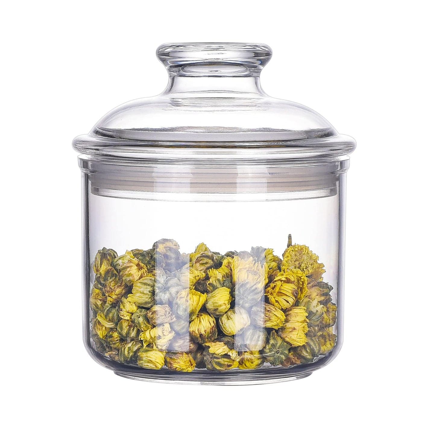 IVOOBR 135oz Small Acrylic Storage Jar Airtight Lid with Silicone Sealing Ring Ideal Canister Container for Sugar Tea Spices Herbs Shells Bath Salt Christmas Decorative Apothecary Jars