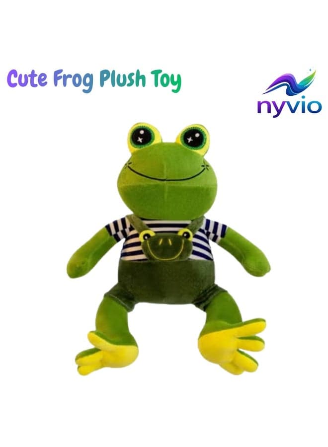 Cute Frog Plush Toy Soft Stuffed Animal Pillow | Kawaii Green Frog Doll for Kids & Babies | Huggable Plush Cushion for Sleeping, Nursery & Gift