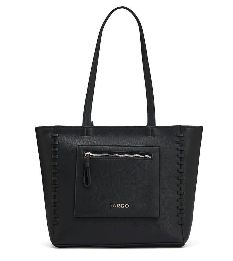 Fargo Clara Black Tote Bag for Women | Large Vegan Leather Handbag with RFID Pockets, Smooth Zip Closure, Premium Look | Stylish College, Office, Travel Tote | Made in India