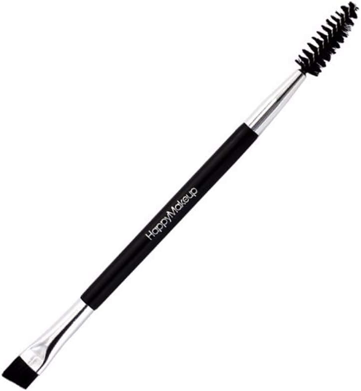 1PC Duo Eyebrow Brush Spoolie Brush Lash Brush Professional Angled Eye Brow Brush With Cruelty Free Synthetic BristlesBlack