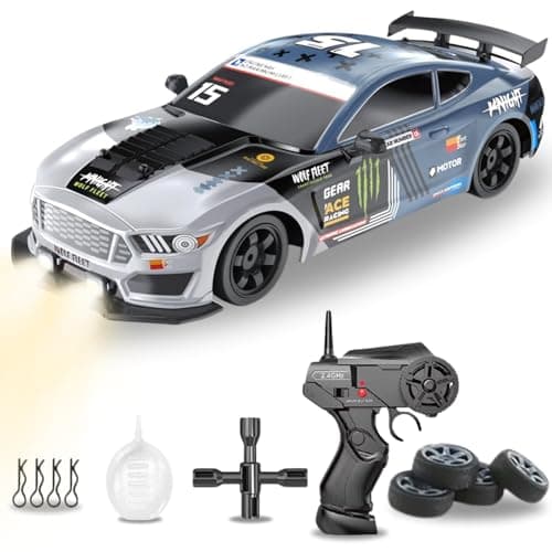 Liberty Imports RC Drift Car 116 24GHz 4WD Remote Control Sport Racing OnRoad Vehicle with LED Light Batteries and Drift Tires Silver