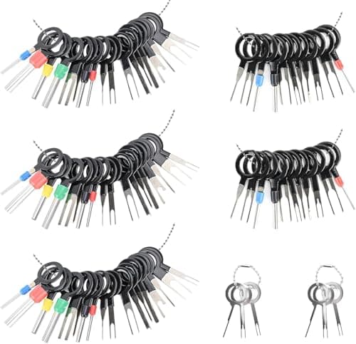 Terminal Removal Tool Kit 82 Pcs Depinning Tool Electrical Connector Pin Removal Tool Kit Pin Extractor Tool Set Wire Terminal Release Tool for Automotive Car Household Devices