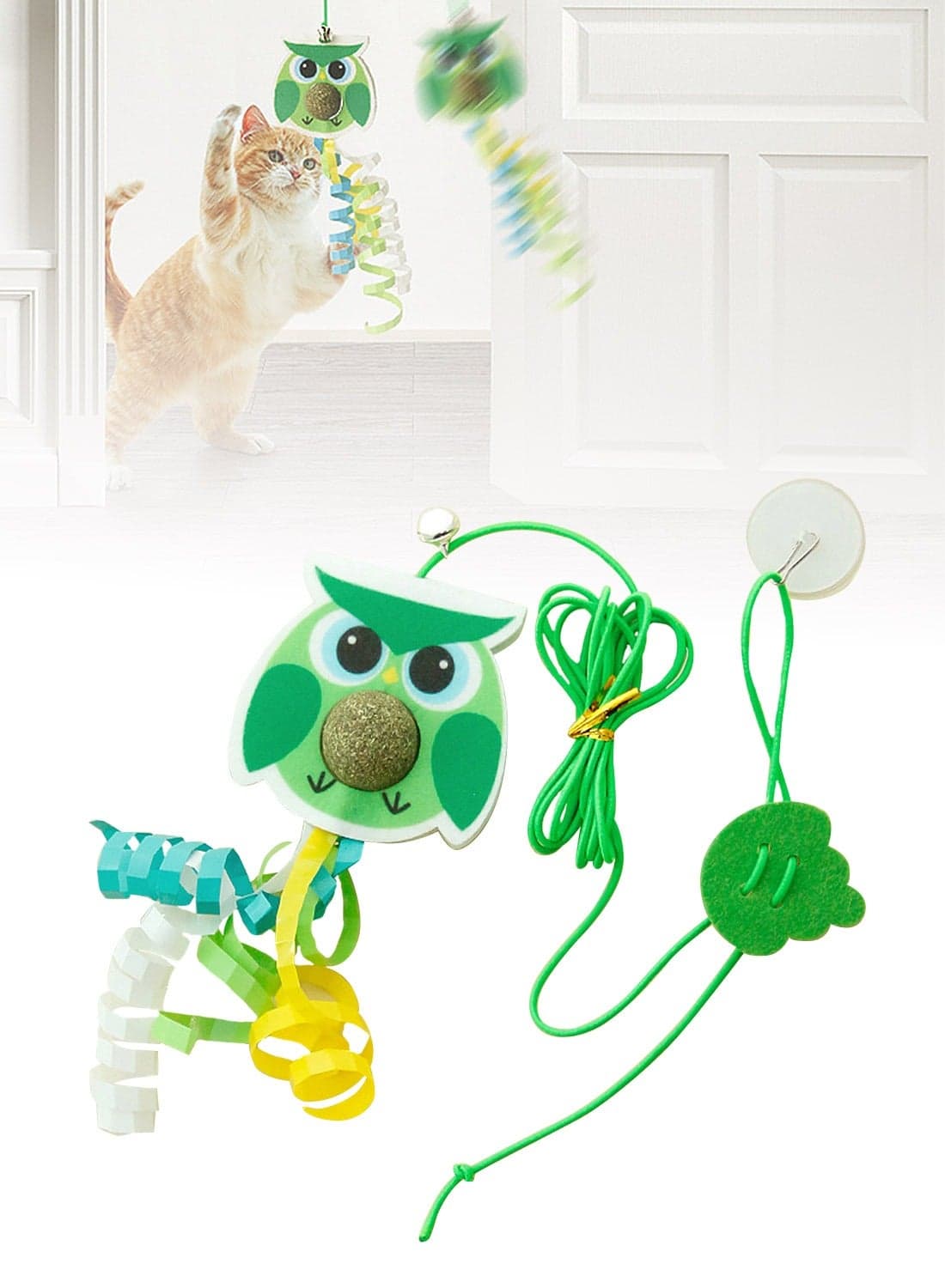 Cat Toys Self-Hilarious Hanging Door Elastic Rope Swing Cat Toys Catnip Ball Hanging Cat Toys