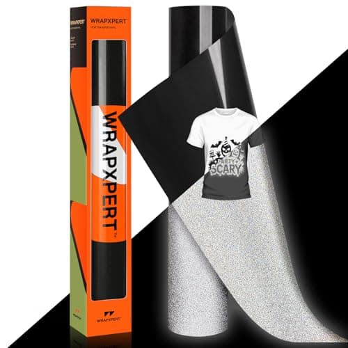 WRAPXPERT Reflective Heat Transfer Vinyl Black HTV Roll 12 x5ft Reflective Iron on Vinyl for TShirts DIY Fabric Design Black Heat Press Vinyl Easy to Use for Cutter Machine