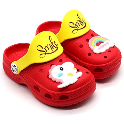 SVAAR Attractive Clog Shoes for Boys & Girls || Indoor & Outdoor Sandals Clogs for Kids Tomato Red, 2 UK