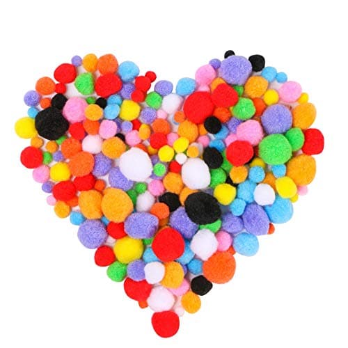 100 Pcs Assorted Sizes & Colors High-Elastic Pom Poms Creative Craft DIY Material
