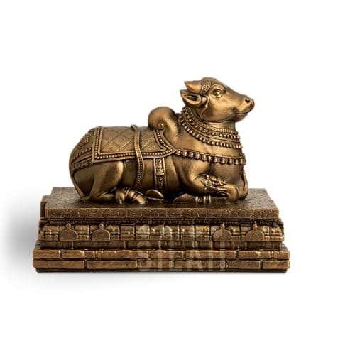 SILAII Nandi Bull Statue for Home Temple – 9 Inch Artistically Crafted Hindu Sacred Sculpture | Lord Shiva Nandi Idol for Pooja, Mandir Decor & Gifting
