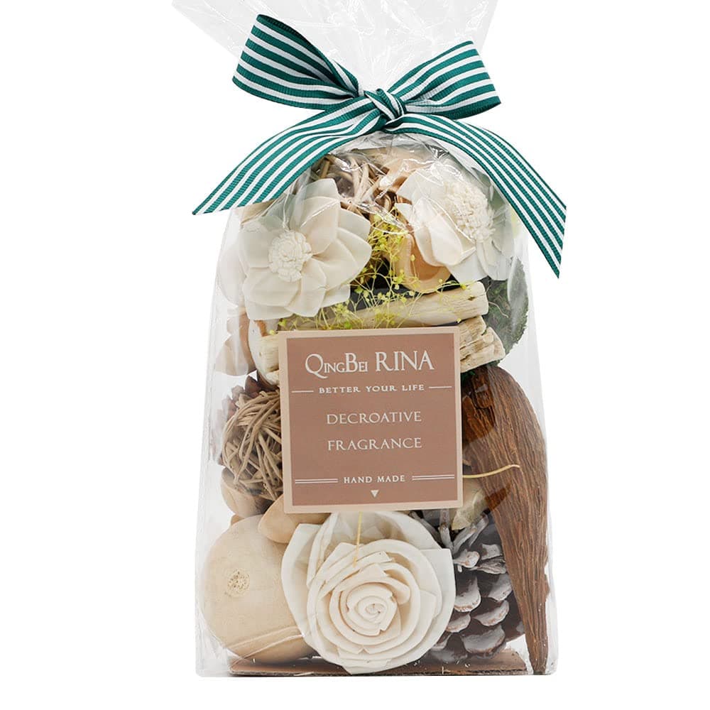 Qingbei Rina Potpourri BagsJasmine Scented Potpourri Bowl FillerWhite Decorative Dried Flowers Home Fragrance Sachet of PetalVase Bathroom Decor10oz