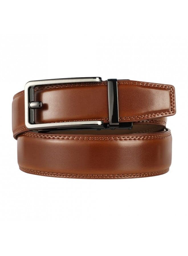 Lavemi Men's Real Leather Ratchet Dress Casual Belt, Cut to Exact Fit,Elegant Gift Box(36-32315 Brown 44")