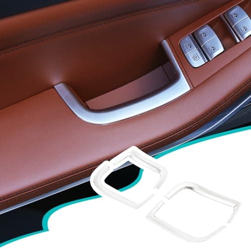Hudiriy Car Door Storage Box Decorative Frame Trim Compatible with BMW X5 G05 2019-2023 Interior Driver's Door Armrest Storage Box Frame Accessories (ABS,Silver)