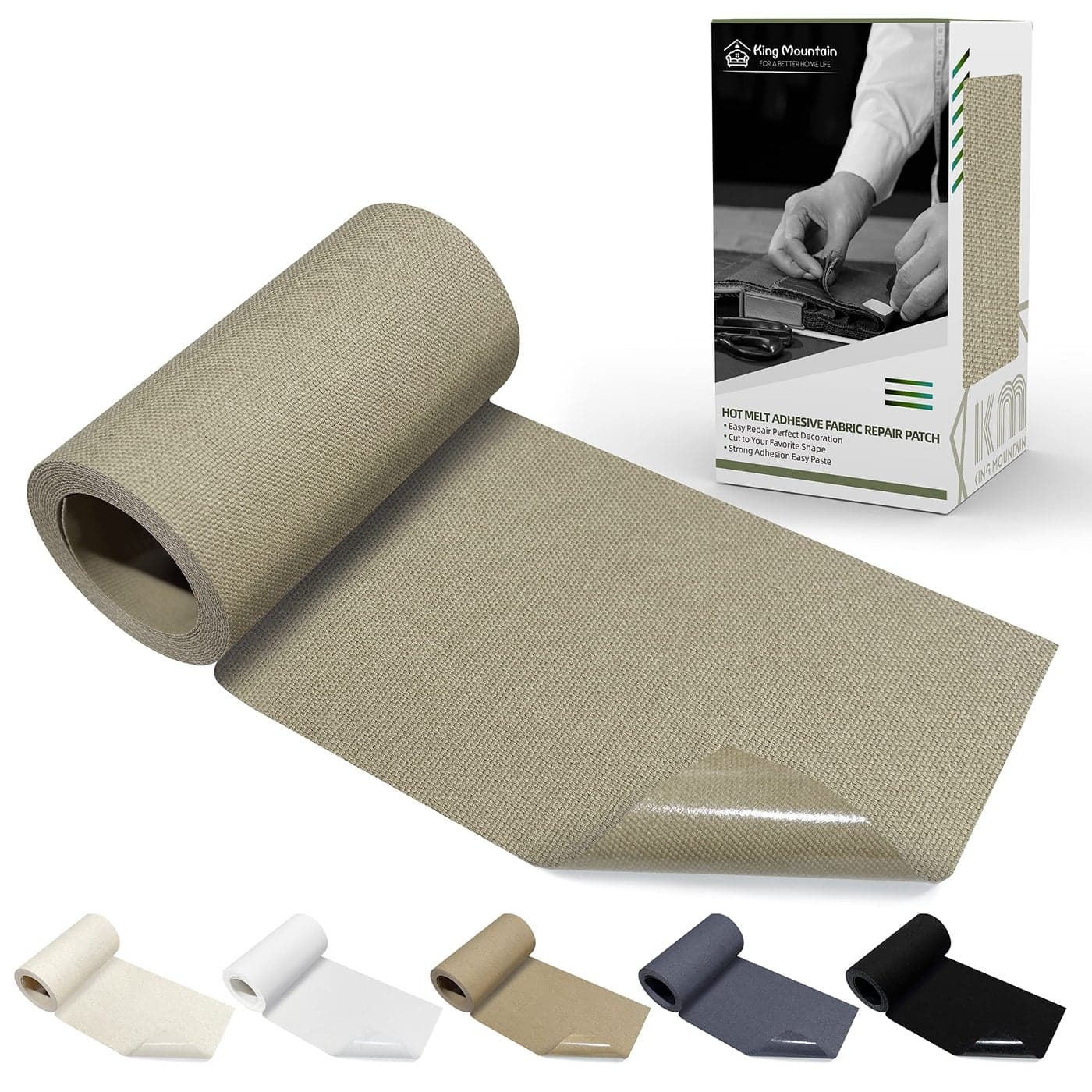 KING MOUNTAIN Canvas Iron on Patch360Waterproof 100 Cotton Fabric Repair PatchUsed for Various SofaTentClothesSeatsSuitcases Khaki