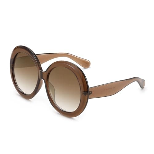 Karsaer Retro Oversized Round Sunglasses Women Men 70s 80s Fashion Trendy Big Shades K7155