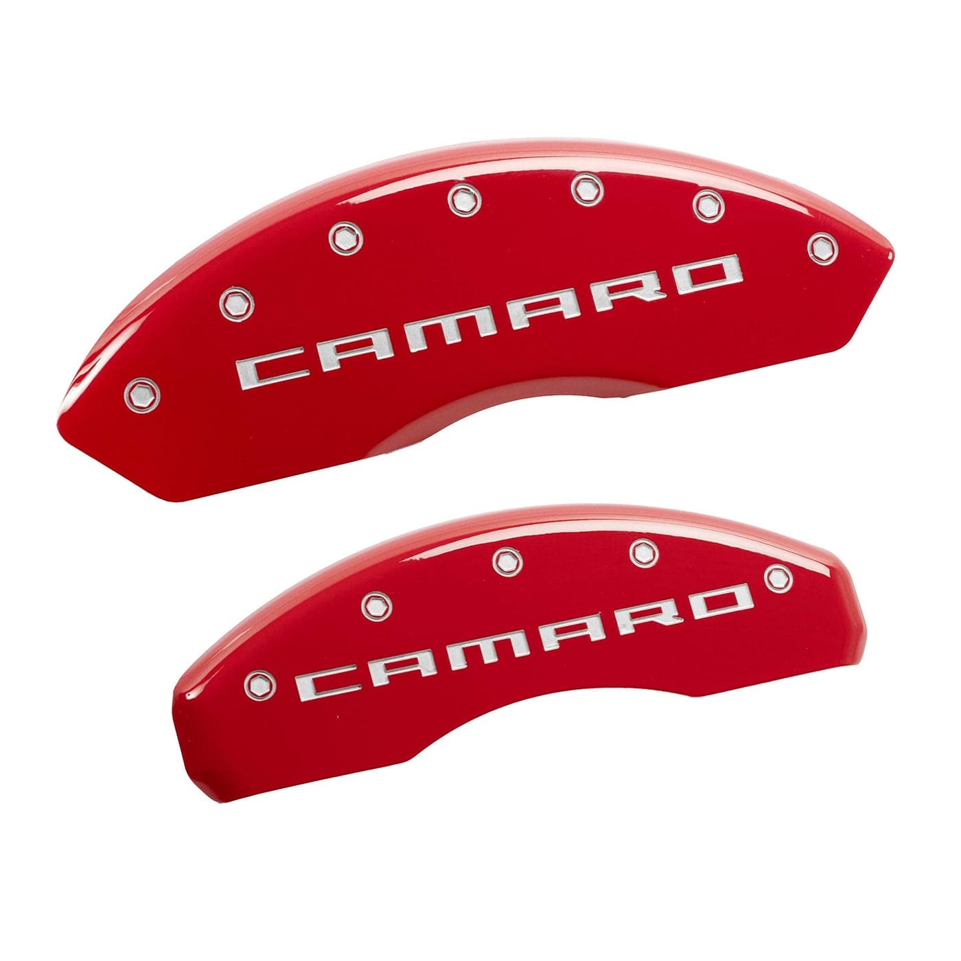 MGP Caliper Covers Brake Caliper Covers 20162023 Chevrolet Camaro 14240s Front and Rear Set Camaro Logo Red