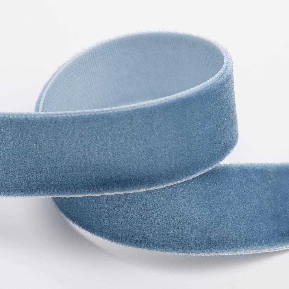 Italian Options Velvet Ribbon 25mm x 10M Vintage Blue