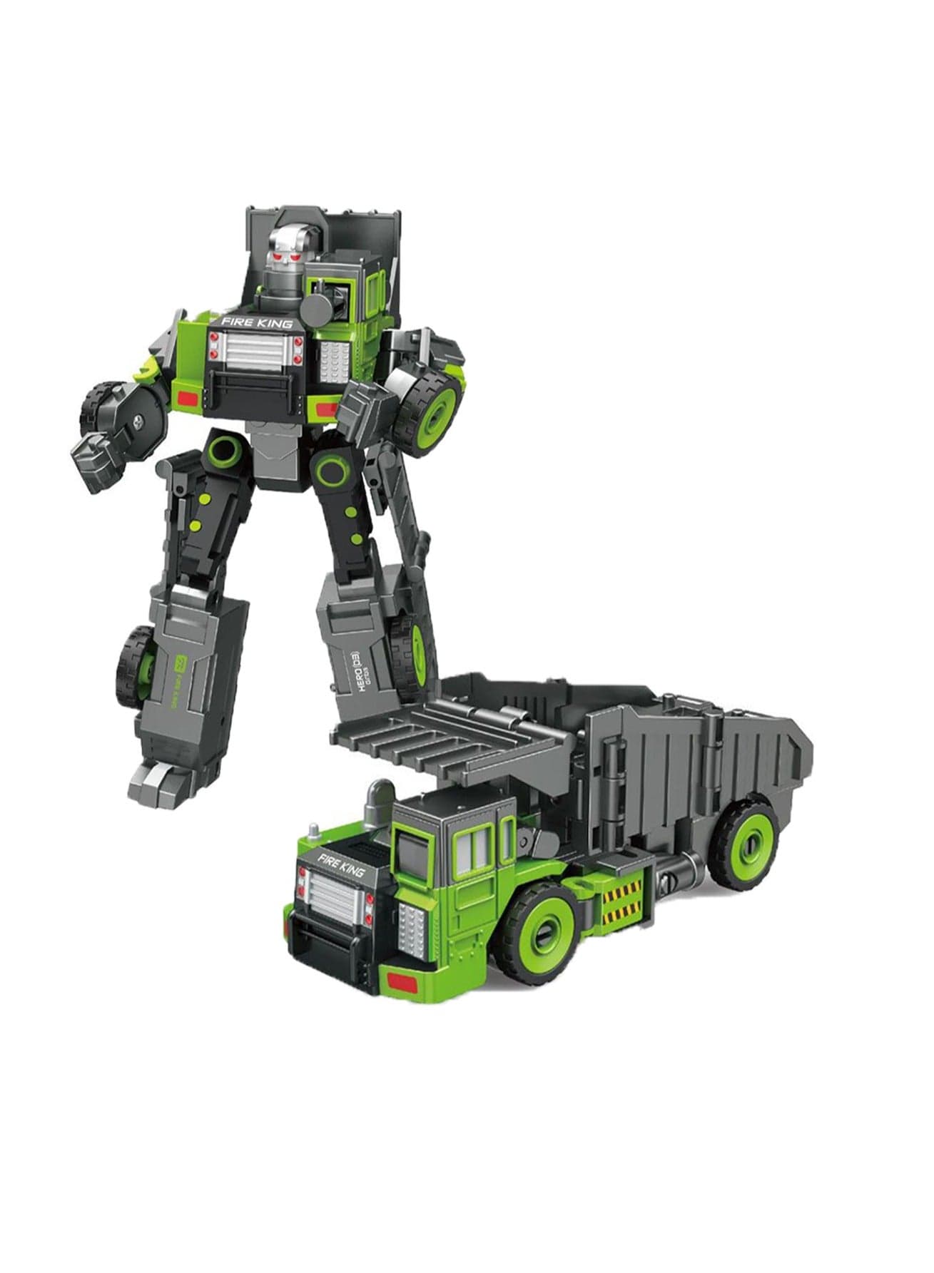Transformer Robot Engineering Vehicle Model Children's Toy Set Gift (Transformer Bucket Truck Bone Crusher Hunter)