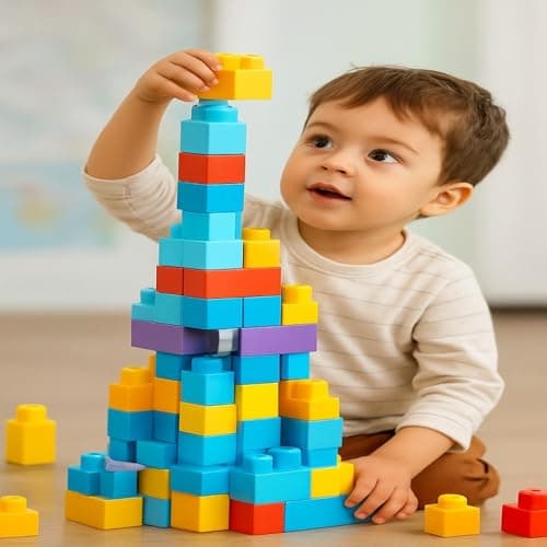 MOPANIRAJ Kid's 45 Pcs Big Mega Size Blocks Toys Building and Construction Block Set for Children Boys and Girls (Multicolor) Ideal for Birthday Gifting