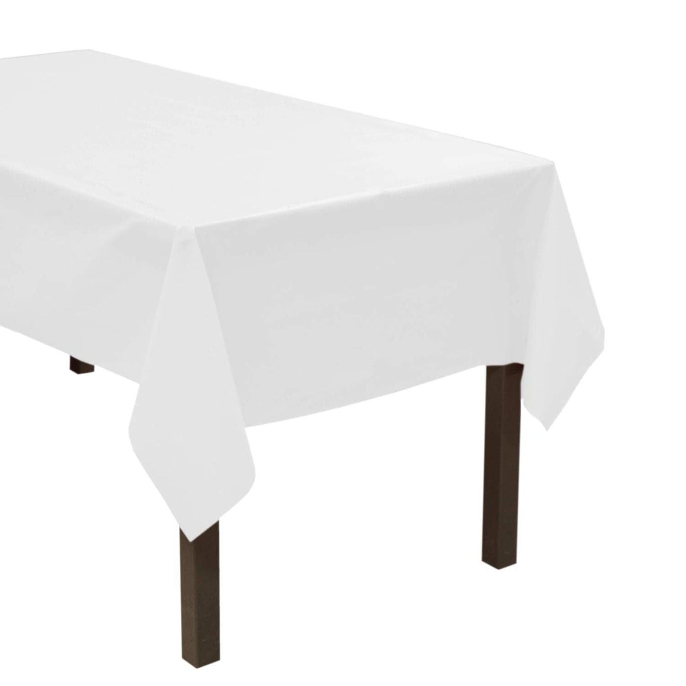 Party Essentials Heavy Duty Plastic Table Cover Available in 44 Colors 54 x 108 White