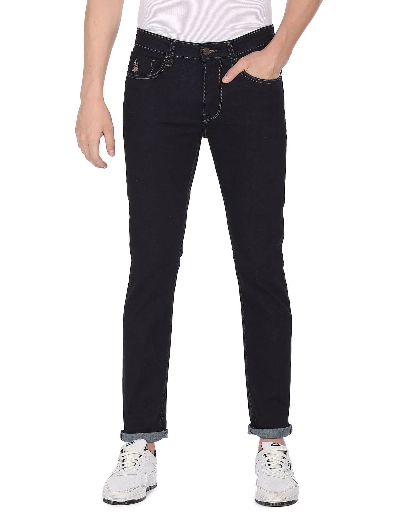 U.S. POLO ASSN. Men's Brandon Slim Tapered Jeans (UDJC0075_Navy Blue_30)