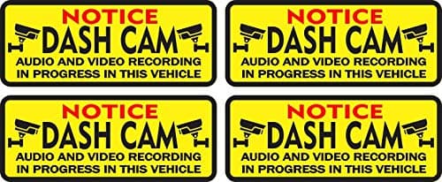 StickerTalk Notice Dash Cam Vinyl Stickers, 2.5 inches by 1 inch