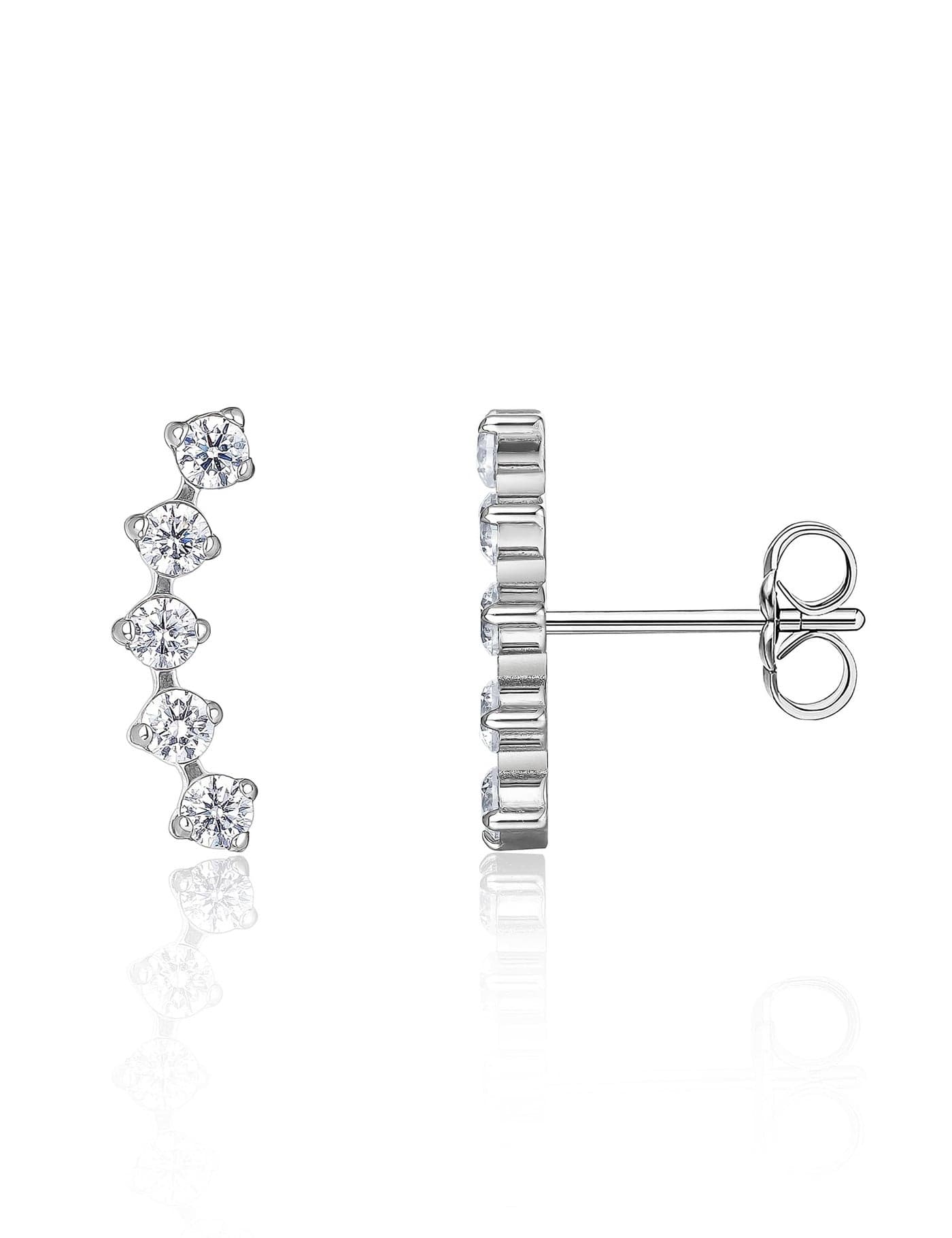 Limerencia Hypoallergenic Titanium Stud Earrings with Sparkling CZ Silver