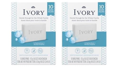 Ivory Clean Original Bar Soap, 4 Ounce, 10 Count (Pack of 2) Total 20 Bars