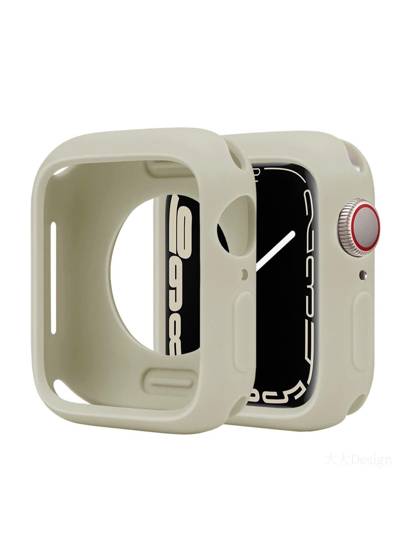 White For Apple Iwatch9/S10 42/44mm Silicone Half-Cover Protective Case, Hard Protective Case, Shockproof Hollow