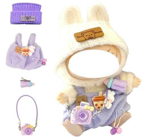Clothes for LABUBU 17cm Doll NO DollOutfit for LABUBUDress and Hairpin Set for LABUBU Dress UpAccessories for LABUBU