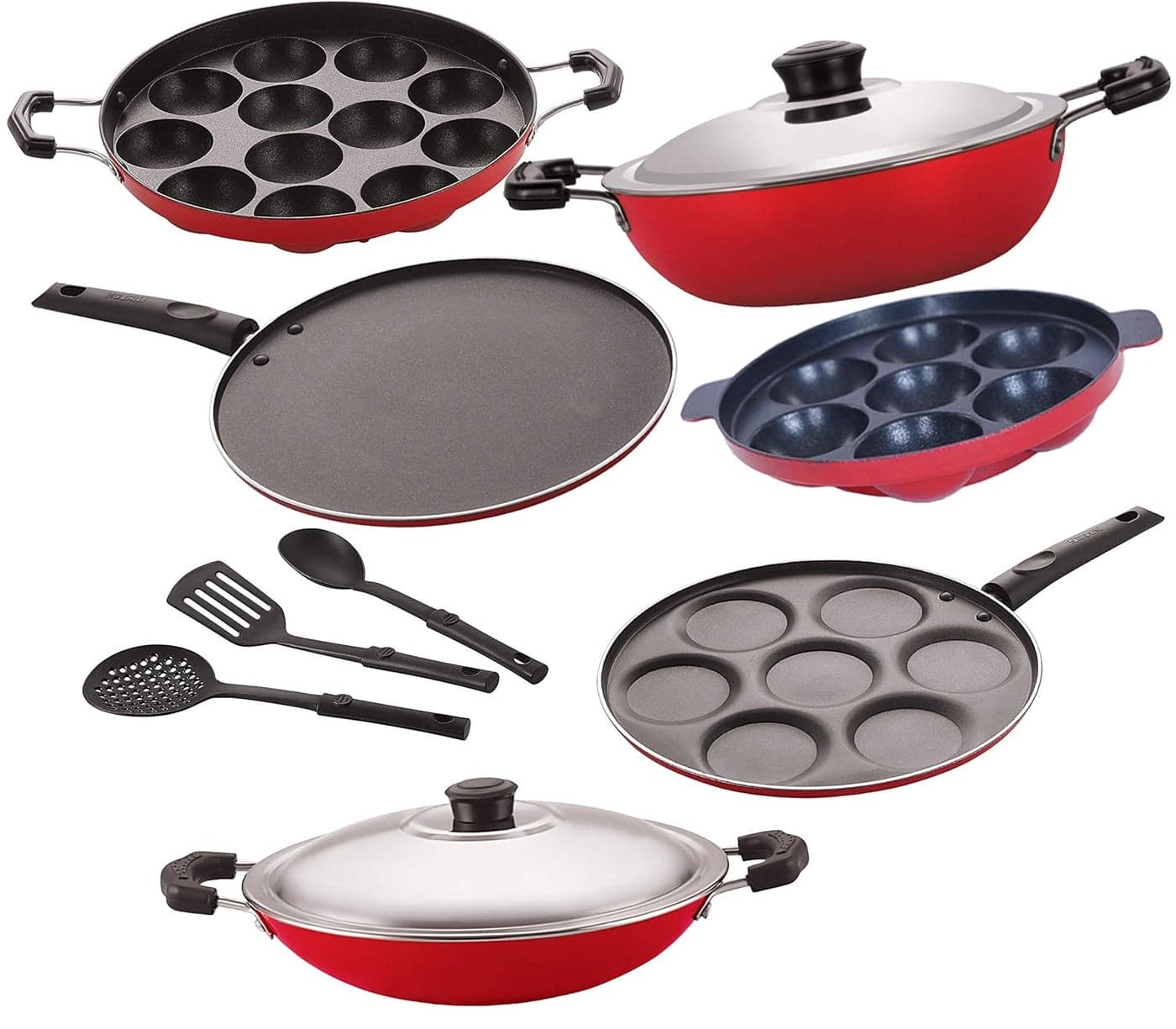 NIRLON nonstick Aluminium 3 Layer Superior Coating Kitchenware Set for Kitchen 9 Pieces 26mm_DKDJ_AC_AP7_AP12_UP7_ST12_3SPN