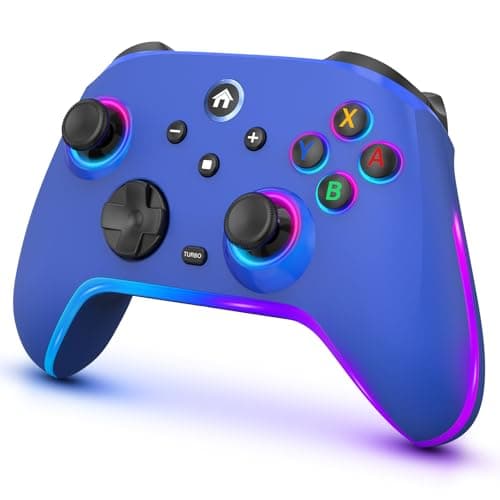 Wireless Switch Controllers for Nintendo SwitchOLEDLiteSwitch 2 1200mAh Pro Controller with 10 Color LED Lights Rechargeable Switch Control Gamepad with Turbo Vibration 6Axis Gyro Wake Up