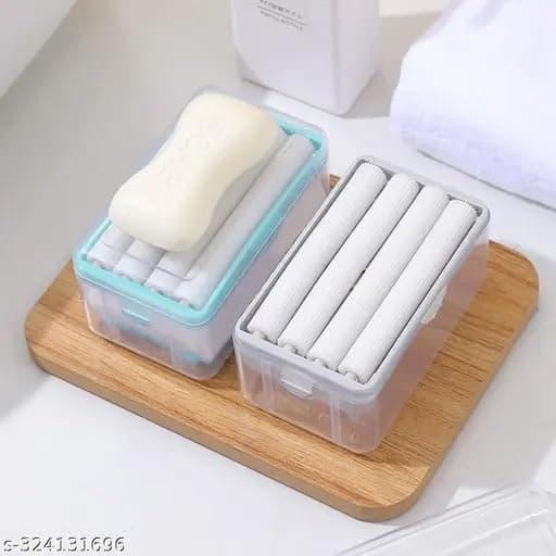 INUS Dispenser Case with Lid Having Roller Viral soap Roller Dispenser for Clothes soap Stand for Bathroom soap Box Cloth Brush for Washing Clothes, Easy Cloth Plastic Washing Soap Roller