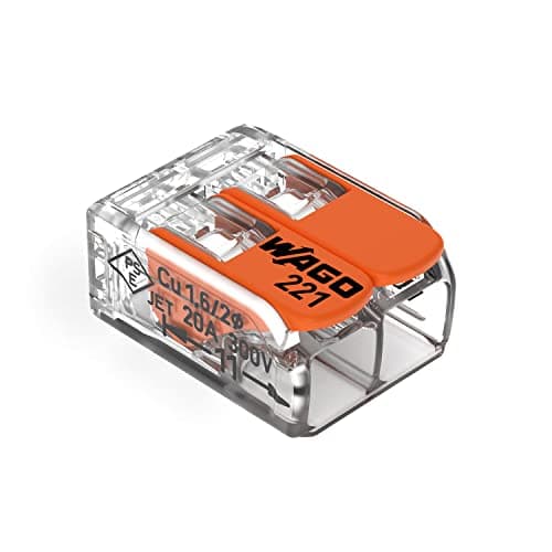 WAGO 221-412 | Easy-to-Use electrical Wire Connectors - Compact, Tool-Free, Transparent - For Home, DIY & Electrical Projects - 2-Conductor - Pack of 100